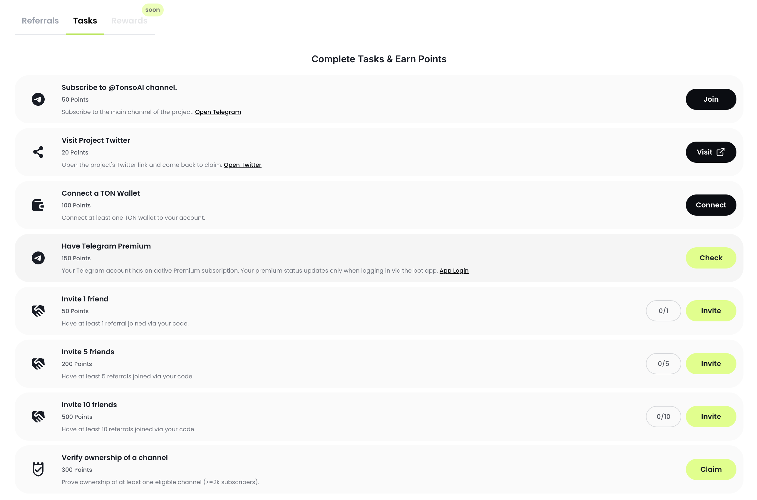 Complete Tasks and Earn Points