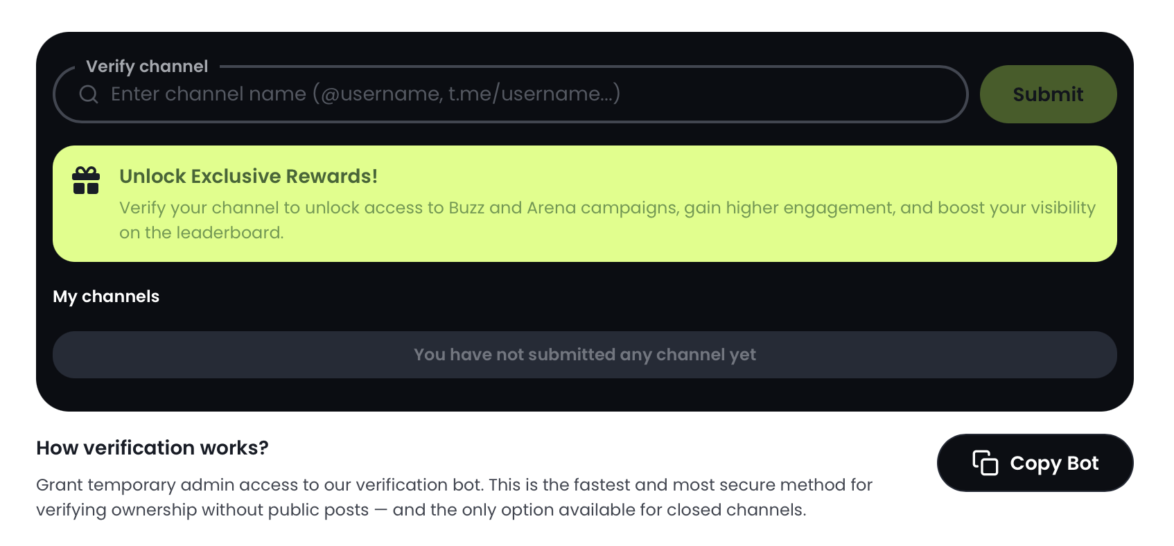 Channel Verification